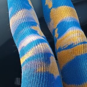 Handmade Tie Dye Thigh High Socks